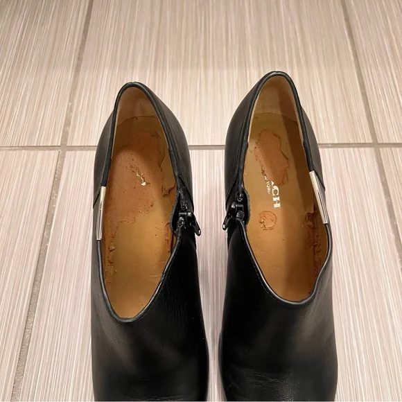 Coach Black Leather Seneca Booties Boots 8 - Picture 7 of 11